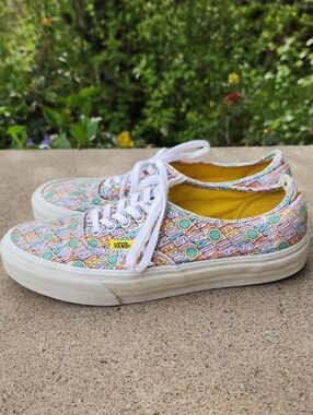 Vans Beatles Edition Sneakers in Pastel Pink, Blue & Yellow Print
